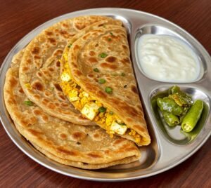 2 Paneer Parantha + Yogurt + Pickle Combo