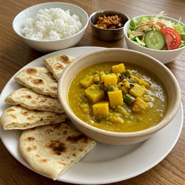 1 Small Curry with 6 Roti Small Rice + Pickle Salad Combo 5